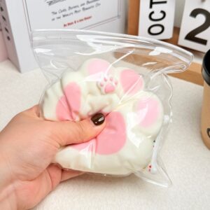 하트 코팅 흰 고양이 발바닥 – 큰 것 (촉촉한 텍스처)